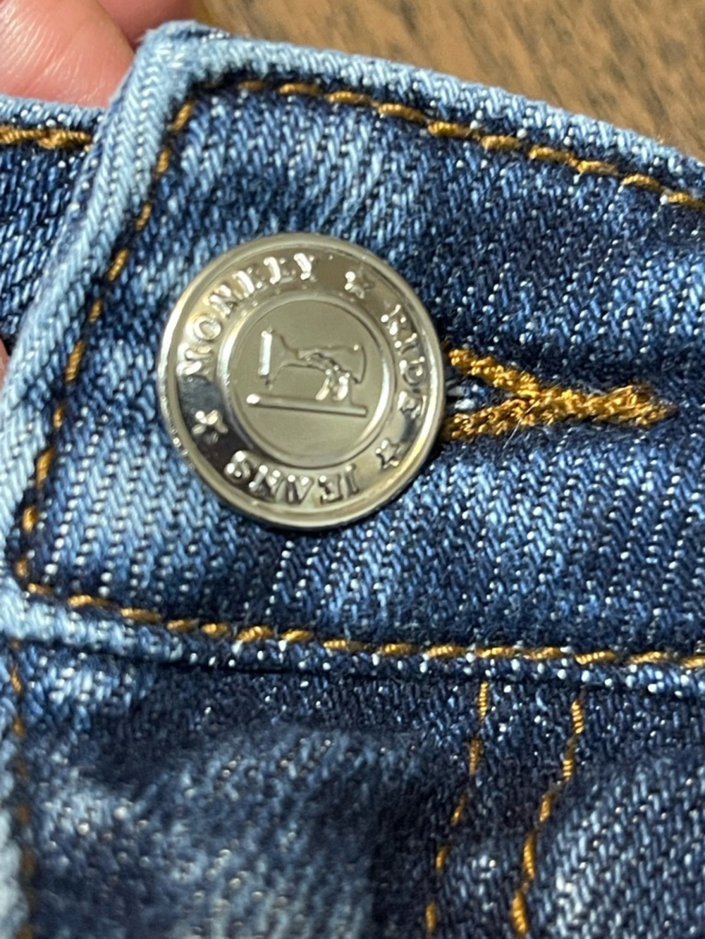 Monkey Ride High-Rise Dark Blue Skinny Jeans with Distressed Knees - Picture 6 of 9